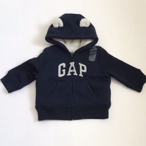 Gap Navy Hoodie with Sherpa Lining